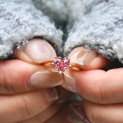 Two-way Heart Pendant Ring