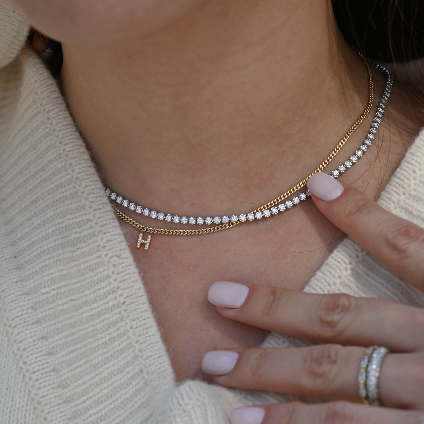 Two-way Adjustable Tennis Necklace